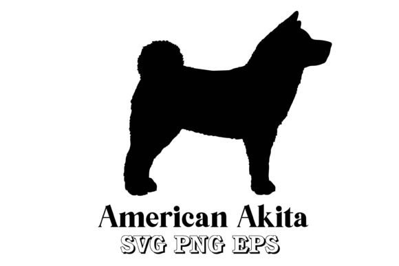 American Akita Dog Silhouette