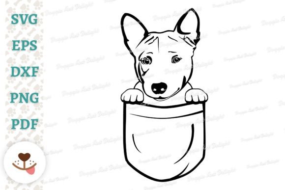Basenji Dog Peeking in Pocket Svg Png