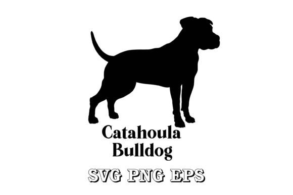 Catahoula Bulldog Dog Silhouette Vector