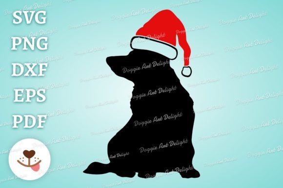 Christmas Corgi Dog in Santa Hat Svg Png