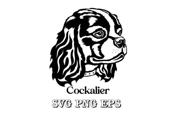 Cockalier Dog Silhouette Vector