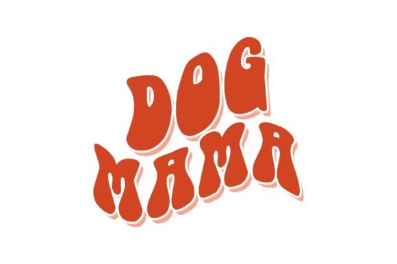 dog mama groovy retro svg design
