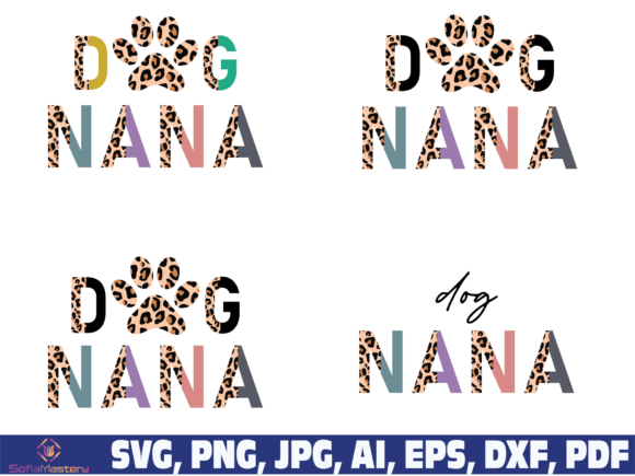 Dog Nana Half Leopard Svg Png