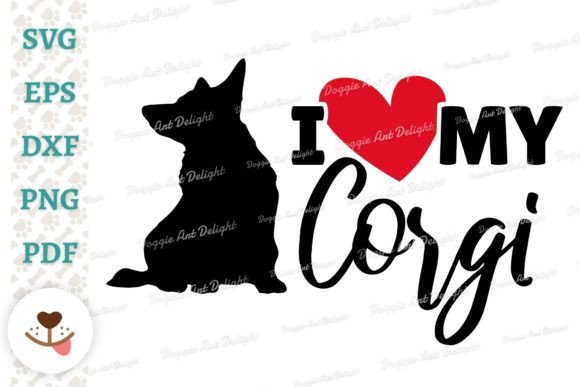 I Love My Corgi Embroidery Design