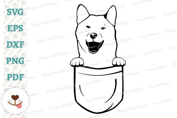 Shiba Inu Dog Peeking in Pocket Svg Png