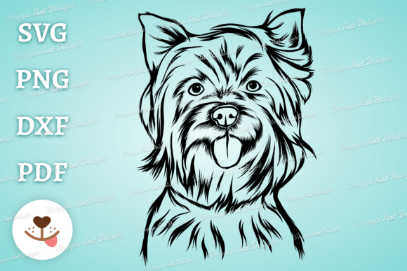 Yorkie Svg Png Dxf Dog Vector Drawing